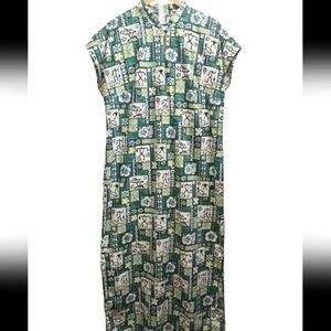 Aloha Dress In Teal and Creme by Hilo Hattie